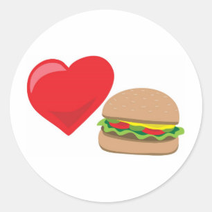 Adesivo Amor do hamburguer! Customizável: