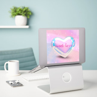 Adesivo amor doce coração rosa
