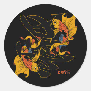 Adesivo Amor dos peixes de Koi do Kanji