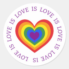 Adesivo Amor é Amor Coração Arco-Íris LGBTQ