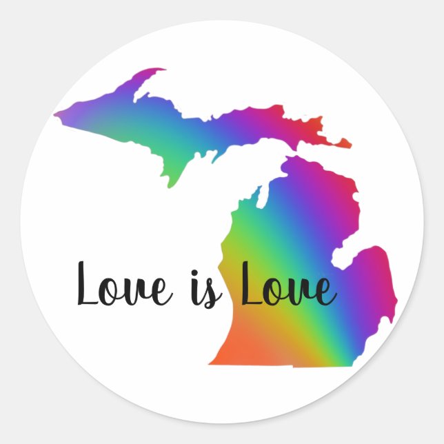 Adesivo Amor é amor | Orgulho de Michigan (Frente)