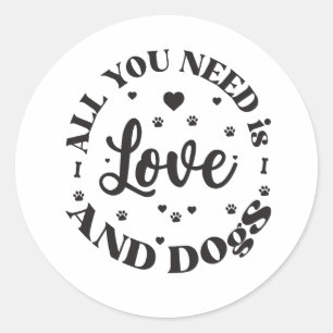 Adesivo "Amor e Cachorros"