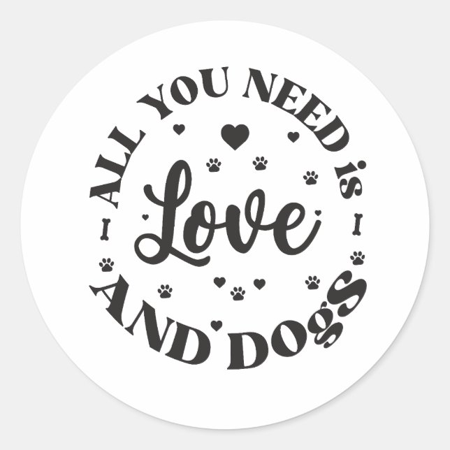 Adesivo "Amor e Cachorros" (Frente)