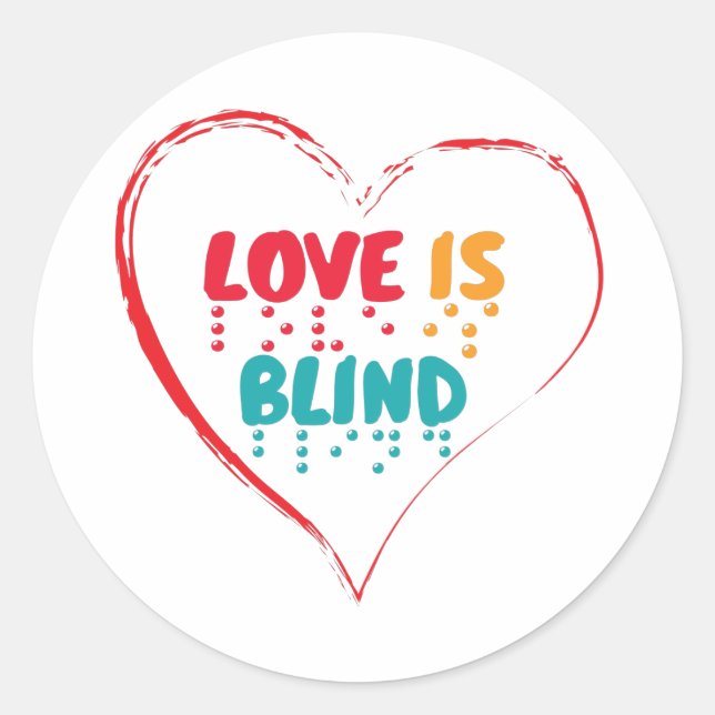 Adesivo Amor é Cego Braille Heart (Frente)