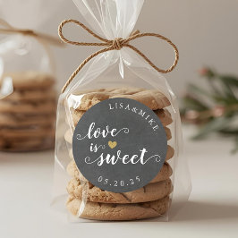 Adesivo Amor é doce Casamento Personalizado Favor Chalkboa