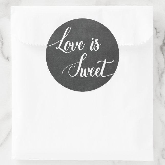 Adesivo Amor é doce Chalkboard. (Bolsa)