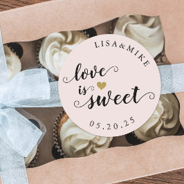 Adesivo Amor é doce Script Personalizado Favor de Casament
