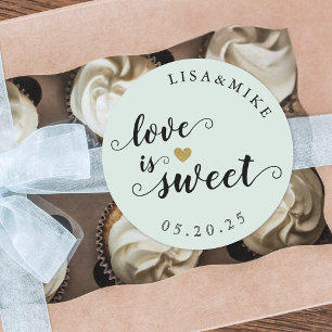 Adesivo Amor é doce Script personalizado Favor de Casament