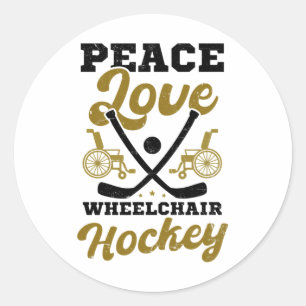 Adesivo Amor E Hockey De Cadeira De Rodas Design Hóquei Em