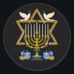 Adesivo Amor e Luz Hanukkah judeu Menorah judeu Chanuka<br><div class="desc">Chanucá é um festival judeu comemorando a rededicação do Segundo Templo Também é conhecido como o Festival das Luzes,  Chanukah.</div>