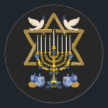 Adesivo Amor e Luz Hanukkah judeu Menorah judeu Chanuka<br><div class="desc">Chanucá é um festival judeu comemorando a rededicação do Segundo Templo Também é conhecido como o Festival das Luzes,  Chanukah.</div>