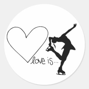 Adesivo Amor é Patinação Física, Rapariga Skater e Coração