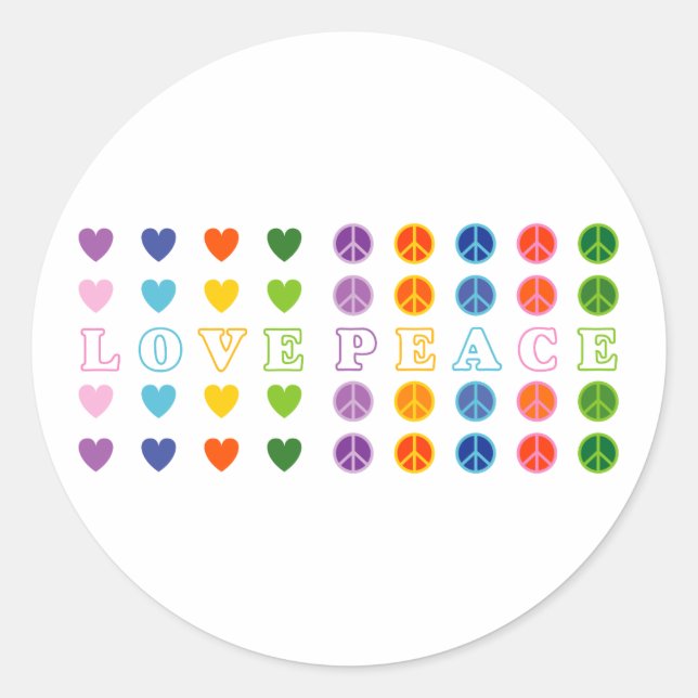 Adesivo Amor e Paz (02) (Frente)