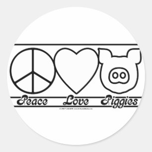 Adesivo Amor e Piggies da paz