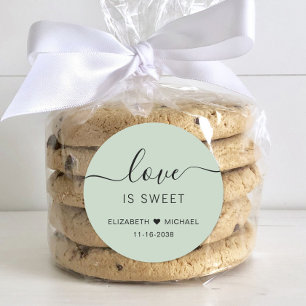 Adesivo Amor É Pobre Sage Green Weding Favor