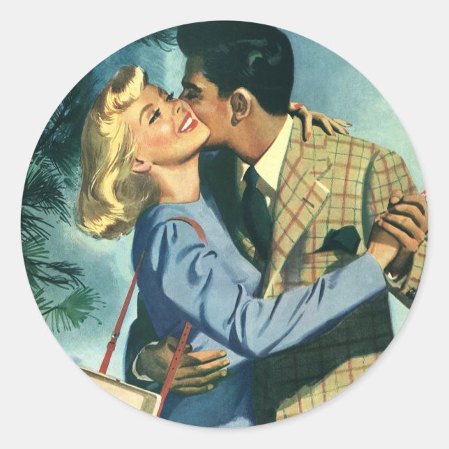 Adesivo Amor e Romance Vintage, Dança de Natal (Frente)
