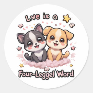 Adesivo Amor é uma citação de "Cute Puppy" com quatro pern