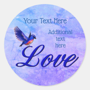 Adesivo Amor Elegante Azulinho Personalizado