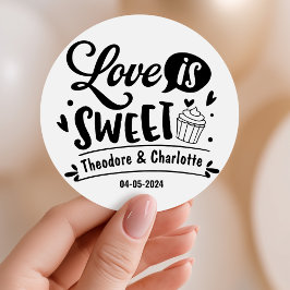 Adesivo Amor Elegante é Caligrafia Doce Coração Casamento