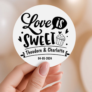 Adesivo Amor Elegante é Caligrafia Doce Coração Casamento