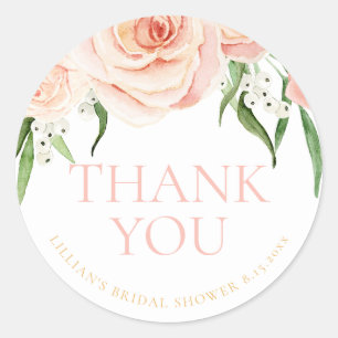Adesivo Amor em Flor Rosa Bridal Shower Agradecimento Flor