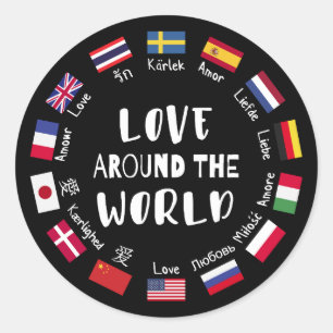 Adesivo Amor em Todo o Mundo Idiomas 