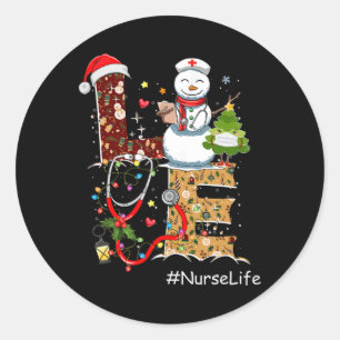 Adesivo Amor Enfermeira Vida Boneco de Neve Natal Para Enf