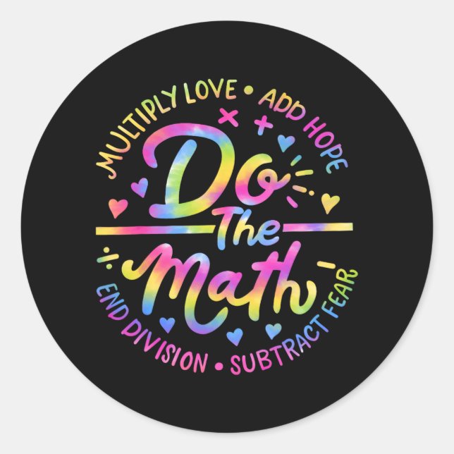 Adesivo Amor Esperança Medo Faz Teste De Matemática (Frente)