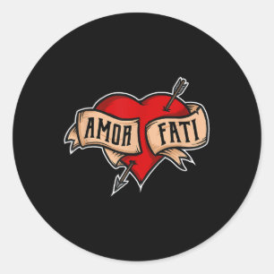 Adesivo Amor Fati - Click Nietzsche Tattoo Heart Design