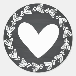 Adesivo Amor Floral Branco em Quadro Negro Vintage