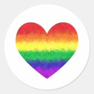 Adesivo Amor geométrico do coração LGBT do arco-íris d