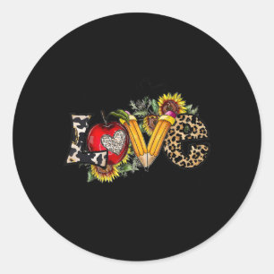 Adesivo Amor Inspira Leopard Sunflower Professora De Volta