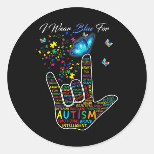 Adesivo Amor Linguagem De Sinais Eu Visto Azul Para Autism