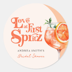 Adesivo Amor moderno no primeiro Chá de panela Spritz Retr
