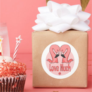 Adesivo Amor muito Kawaii belos dois flamingos rosa