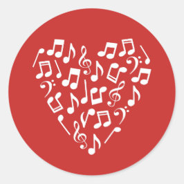 Adesivo Amor Música Coração da Música Notas