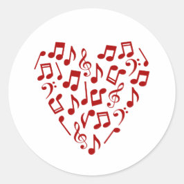 Adesivo Amor Música Coração da Música Notas