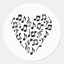 Adesivo Amor Música Coração da Música Notas