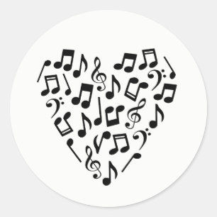 Adesivo Amor Música Coração da Música Notas