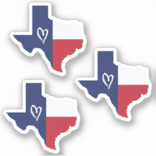 Adesivo Amor na Bandeira do Estado do Texas