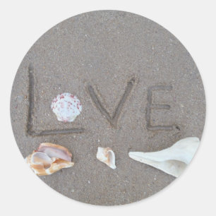 Adesivo Amor na praia com escudos do mar