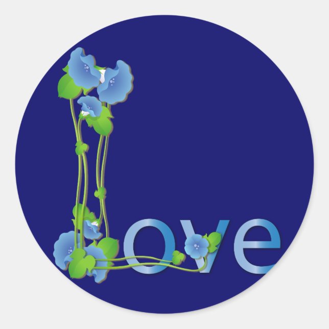 Adesivo Amor nas Flores Azuis (Frente)