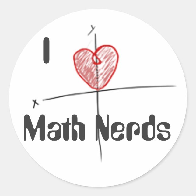 Adesivo Amor nerd de matemática cartioide (Frente)