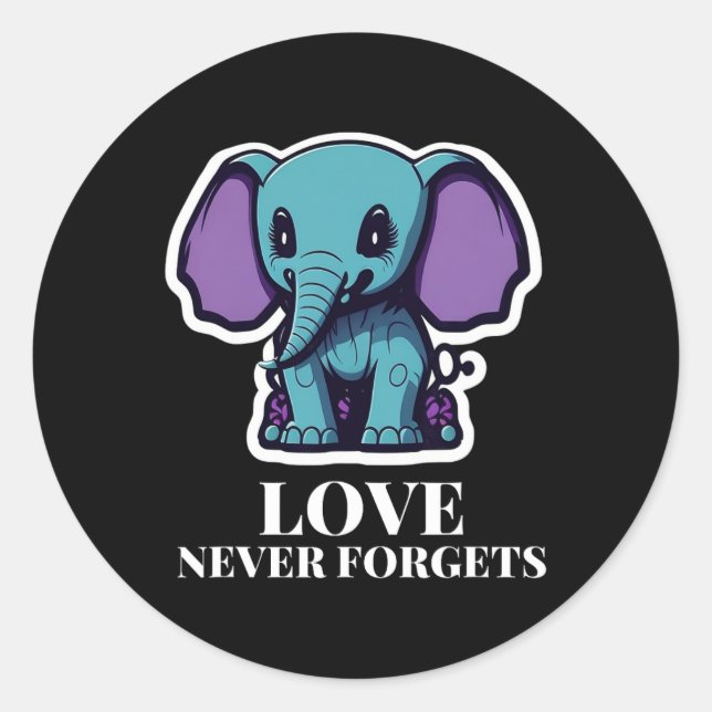 Adesivo Amor Nunca Esquece Elefante Para Meninas Alzheimer (Frente)