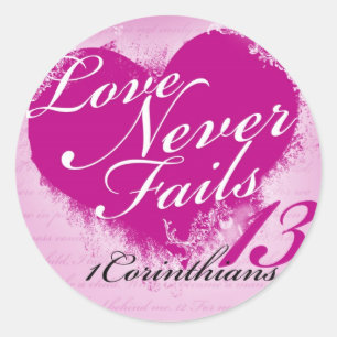 Adesivo Amor Nunca Falha - 1 Corinthians 13 Sticker