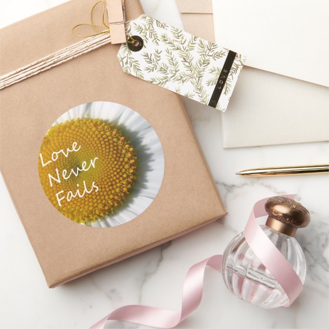 Adesivo Amor Nunca Falha Daisy 1 Corinthians 13 (Presentear)