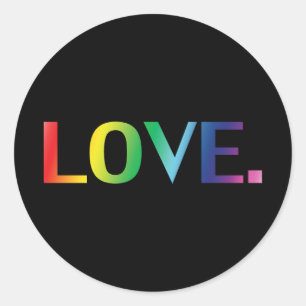 Adesivo Amor, orgulho lgbt lgbtq arco-íris é preto