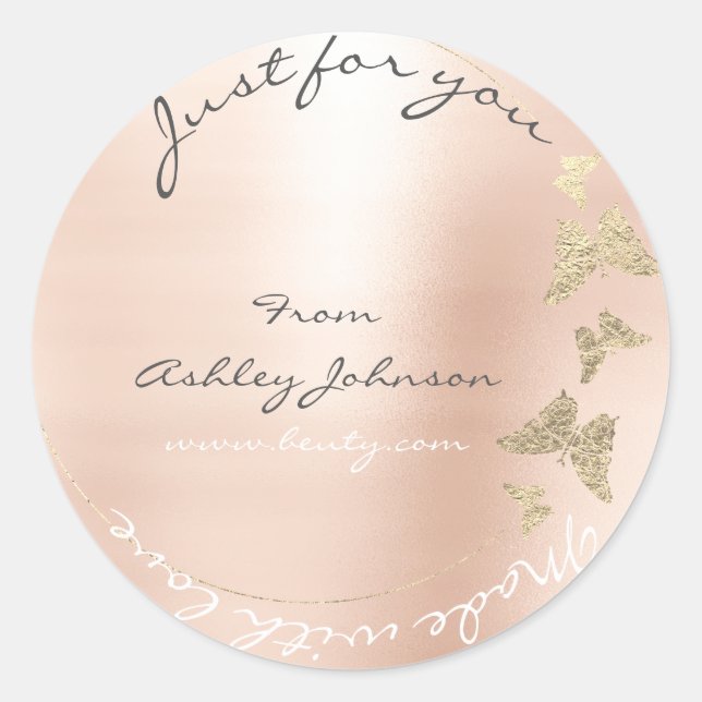 Adesivo Amor Para Você Chama Cinza De Borboleta Dourada (Frente)