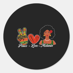 Adesivo Amor Paz Cute Melanina Mês da História Negra Afro