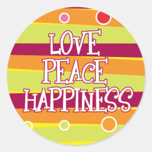 Adesivo Amor, Paz, Felicidade Sticker